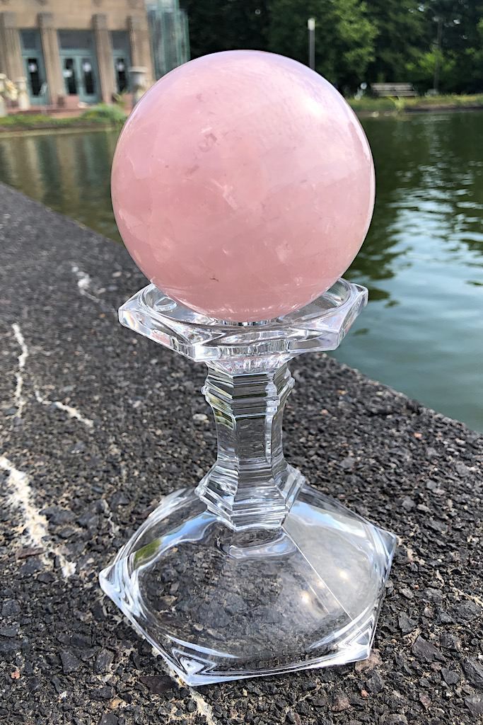 Rose Quartz Crystal Ball-ThisBlueBird - Modern Vintage