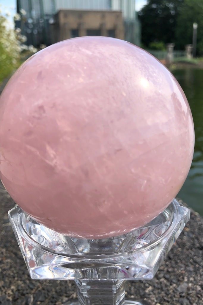 Rose Quartz Crystal Ball-ThisBlueBird - Modern Vintage
