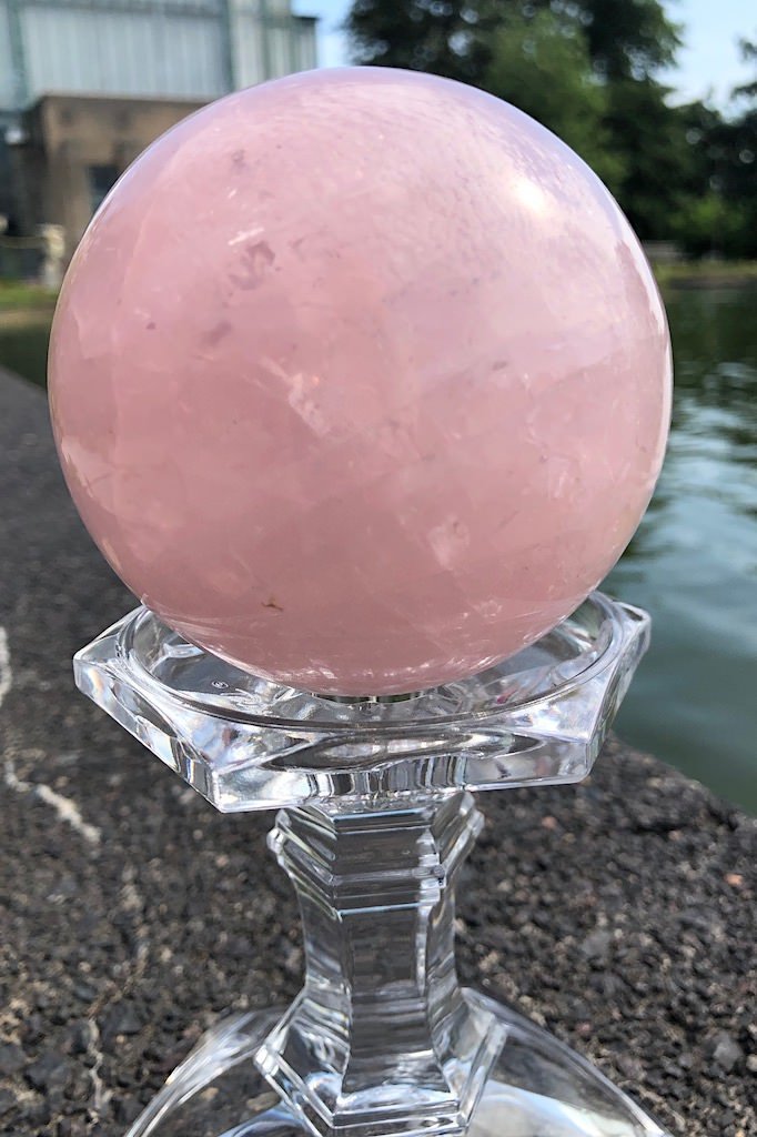 Rose Quartz Crystal Ball-ThisBlueBird - Modern Vintage