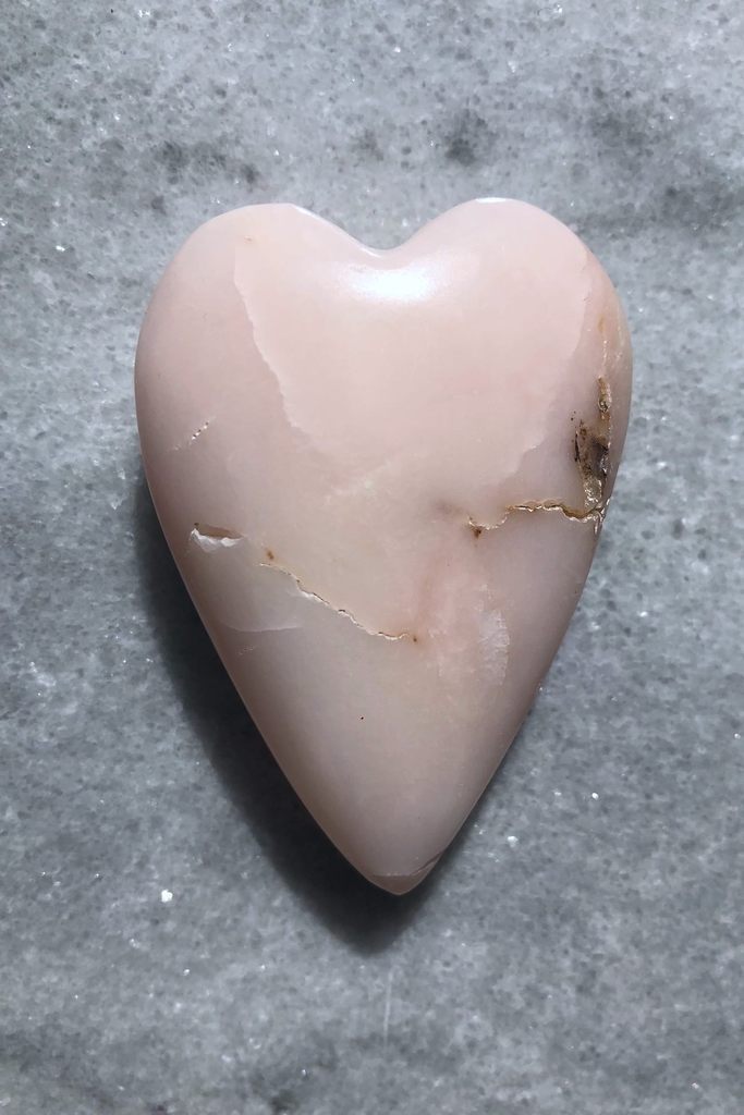 Pink Opal Heart from Peru-ThisBlueBird - Modern Vintage
