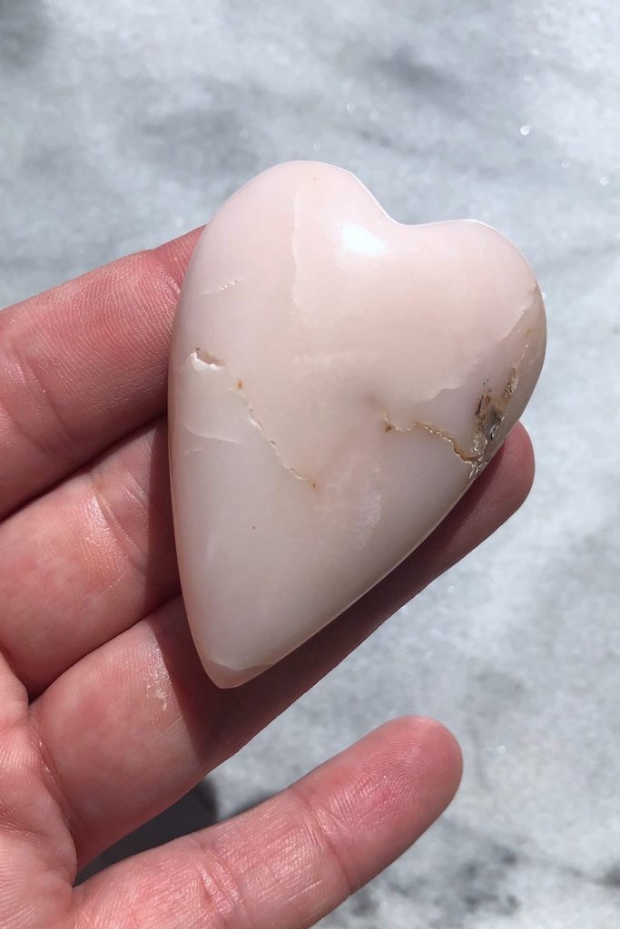 Pink Opal Heart from Peru-ThisBlueBird - Modern Vintage