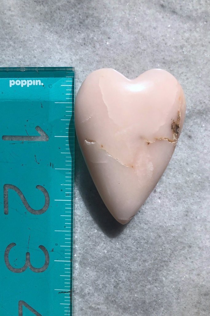 Pink Opal Heart from Peru-ThisBlueBird - Modern Vintage