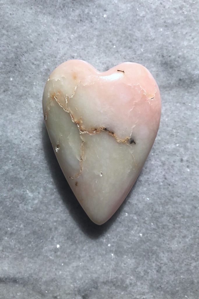 Pink Opal Heart from Peru-ThisBlueBird - Modern Vintage
