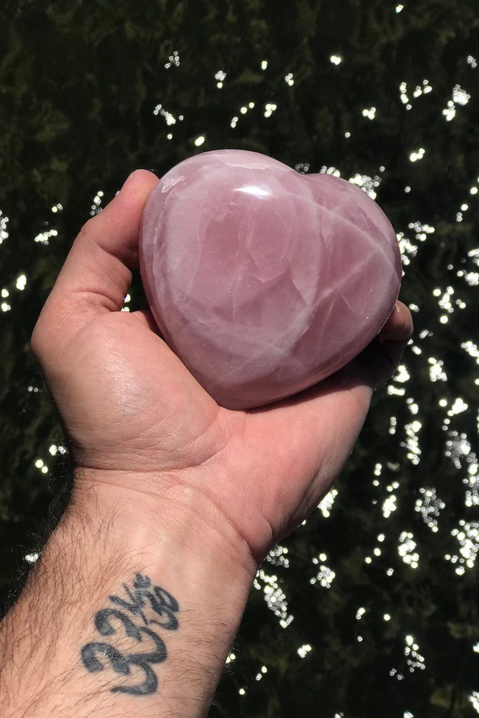 Natural Pink Rose Quartz Heart-ThisBlueBird - Modern Vintage