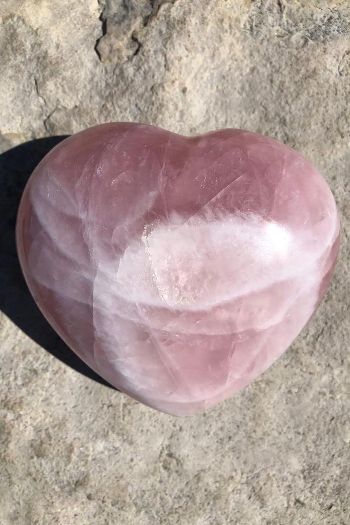 Natural Pink Rose Quartz Heart-ThisBlueBird - Modern Vintage