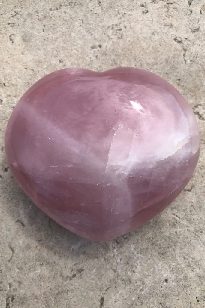 Natural Pink Rose Quartz Heart-ThisBlueBird - Modern Vintage