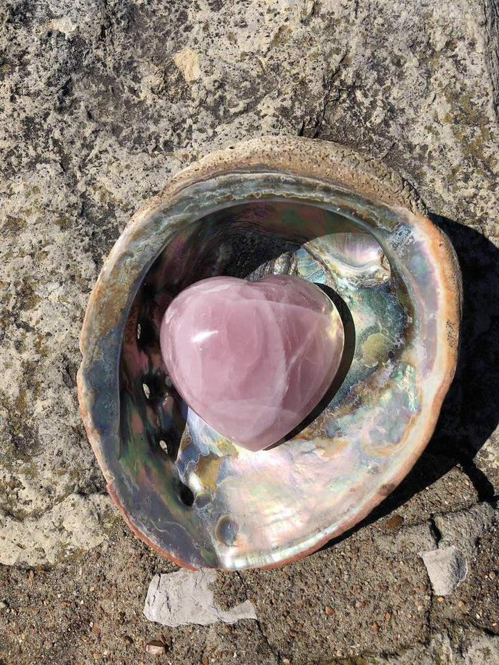 Natural Pink Rose Quartz Heart-ThisBlueBird - Modern Vintage