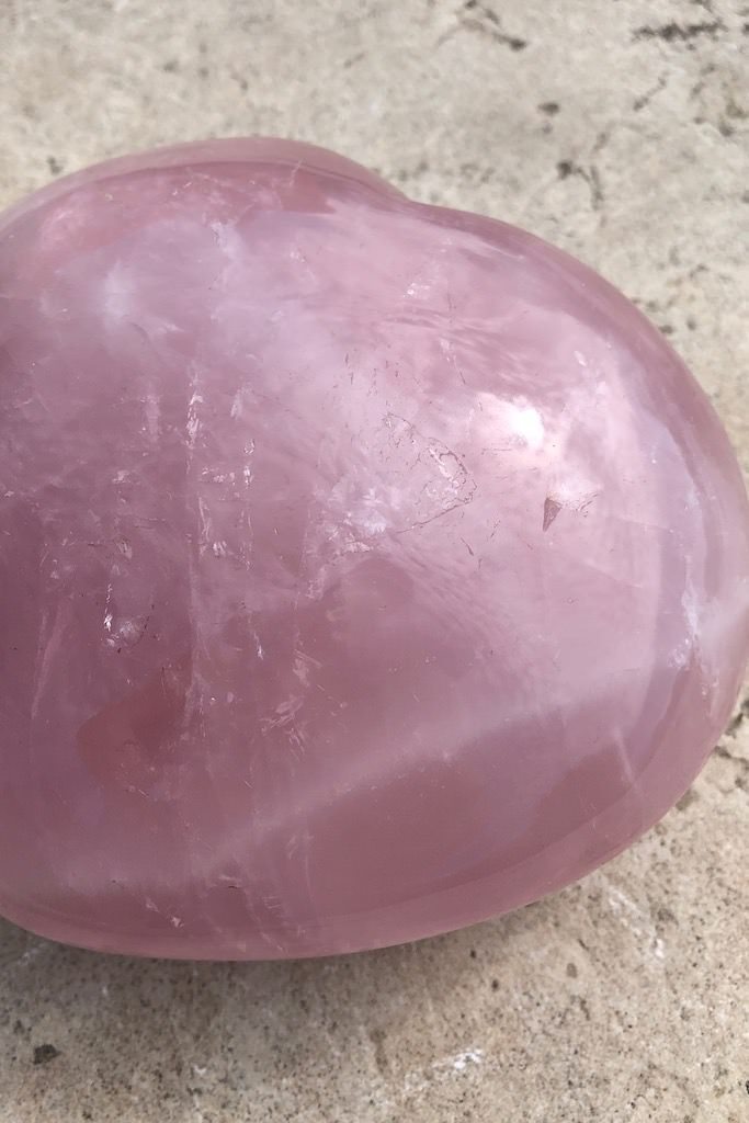 Natural Pink Rose Quartz Heart-ThisBlueBird - Modern Vintage