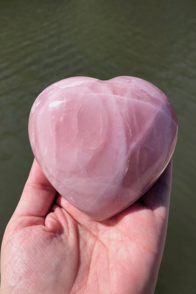 Natural Pink Rose Quartz Heart-ThisBlueBird - Modern Vintage
