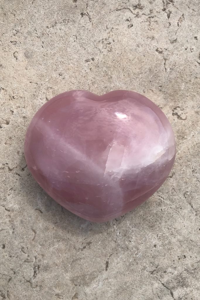 Natural Pink Rose Quartz Heart-ThisBlueBird - Modern Vintage