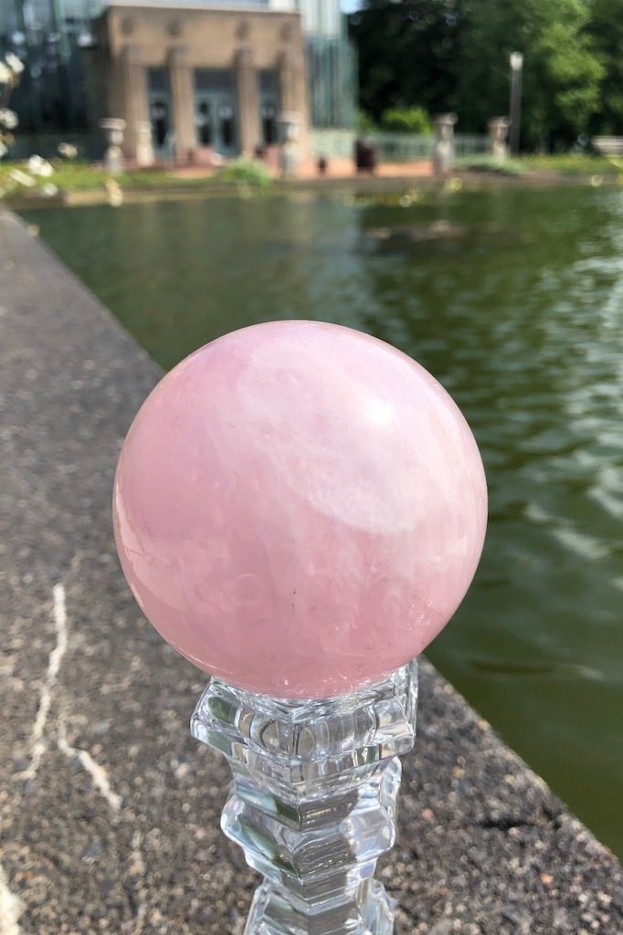 Natural Rose Quartz Crystal Sphere-ThisBlueBird - Modern Vintage