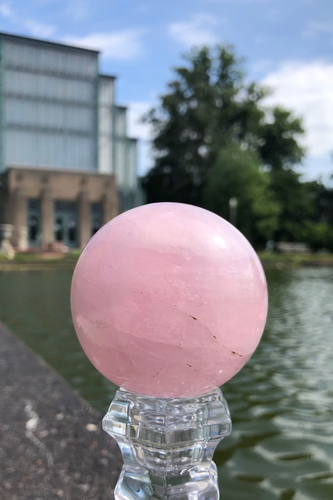 Natural Rose Quartz Crystal Sphere-ThisBlueBird - Modern Vintage