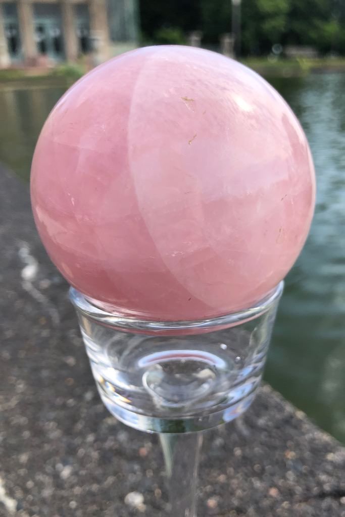 Natural Rose Quartz Crystal Sphere-ThisBlueBird - Modern Vintage