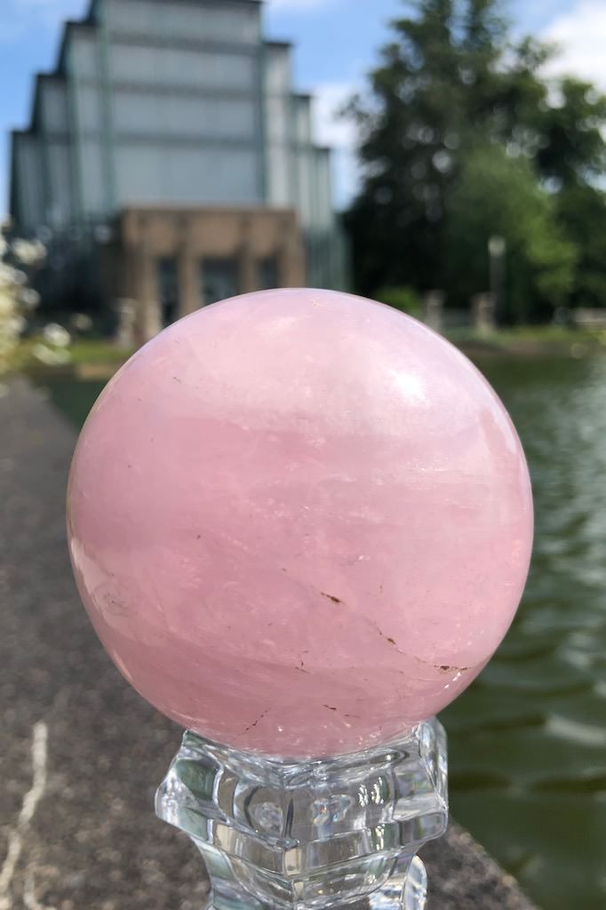 Natural Rose Quartz Crystal Sphere-ThisBlueBird - Modern Vintage