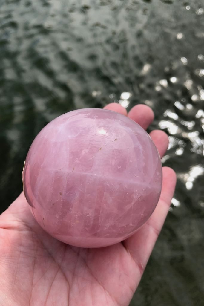 Natural Rose Quartz Crystal Sphere-ThisBlueBird - Modern Vintage