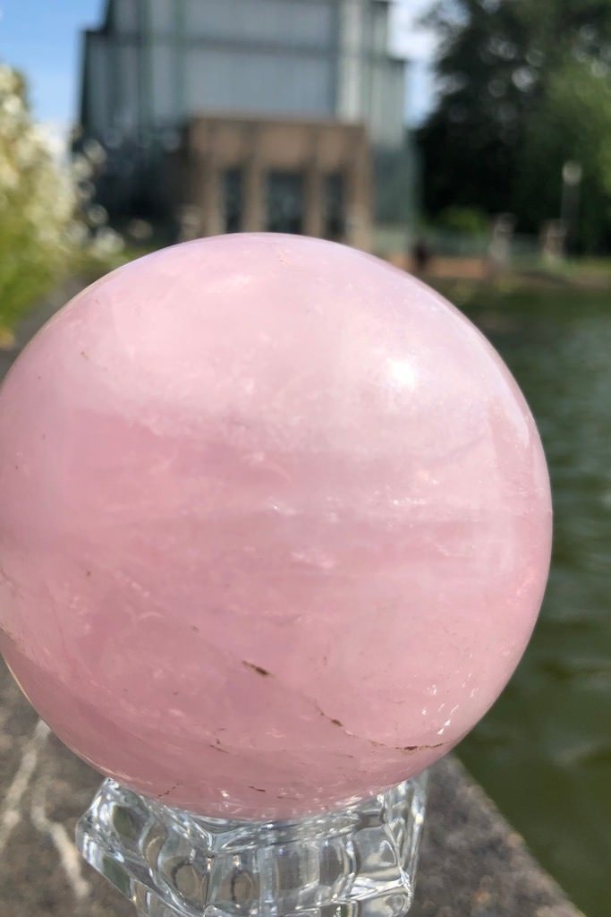 Natural Rose Quartz Crystal Sphere-ThisBlueBird - Modern Vintage