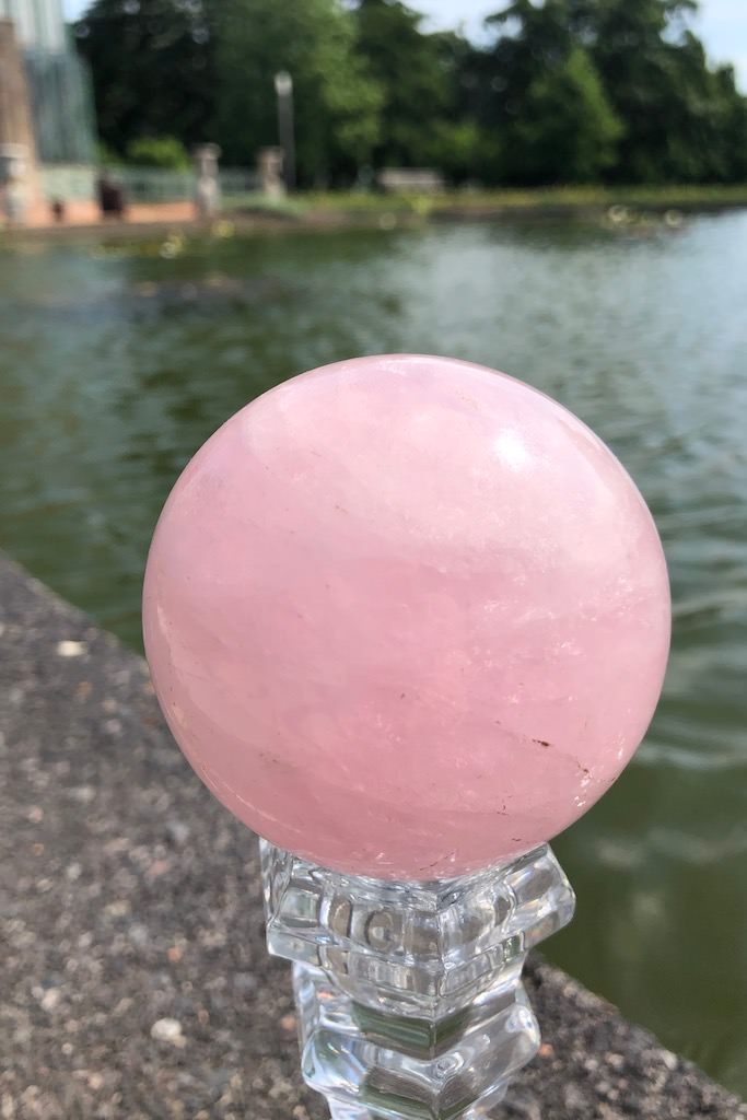 Natural Rose Quartz Crystal Sphere-ThisBlueBird - Modern Vintage