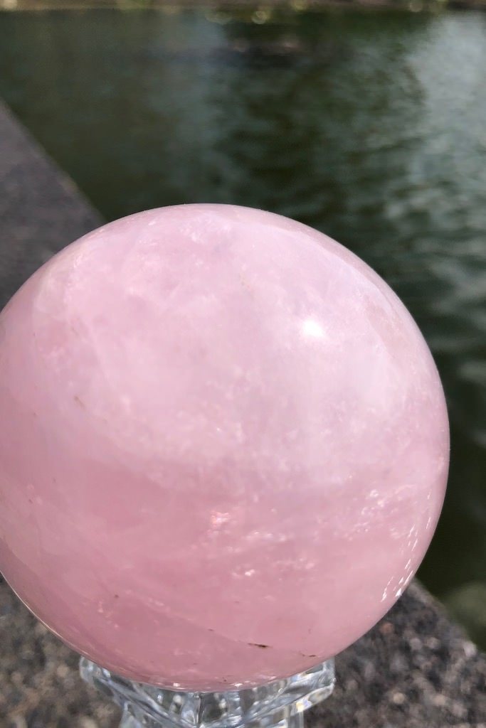 Natural Rose Quartz Crystal Sphere-ThisBlueBird - Modern Vintage