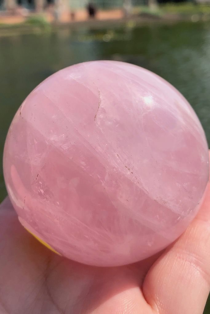 Natural Rose Quartz Crystal Sphere-ThisBlueBird - Modern Vintage