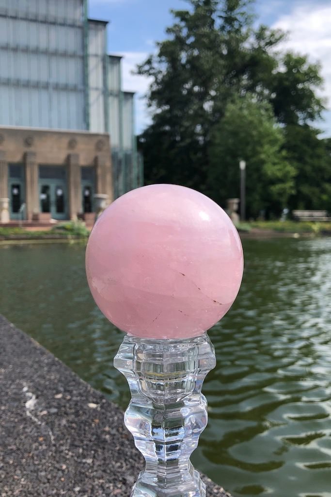 Natural Rose Quartz Crystal Sphere-ThisBlueBird - Modern Vintage