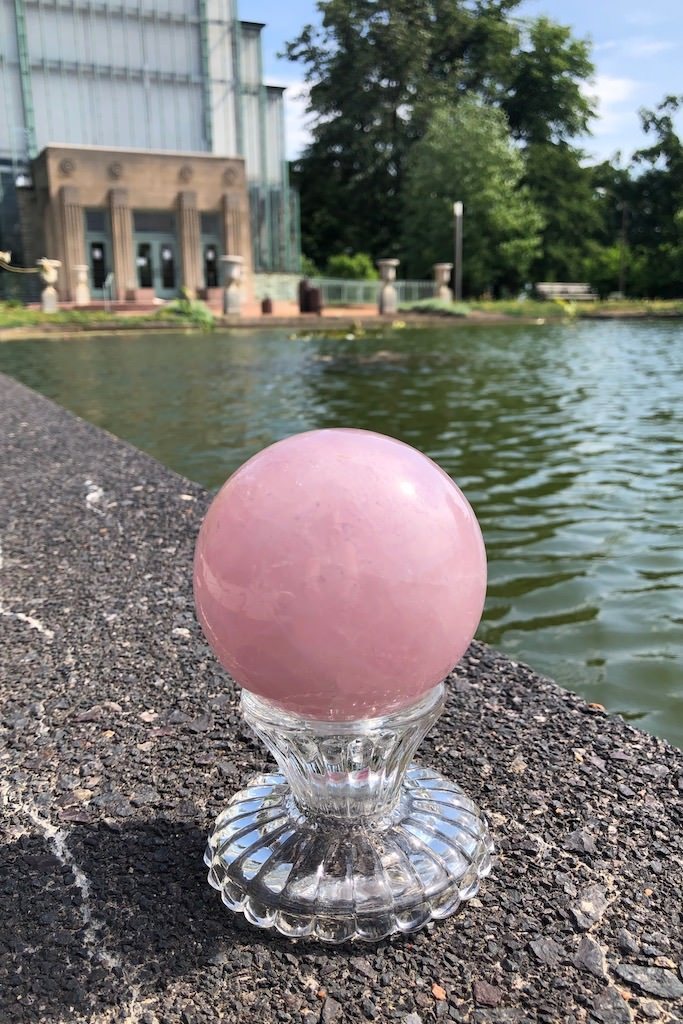 Natural Rose Quartz Crystal Sphere-ThisBlueBird - Modern Vintage