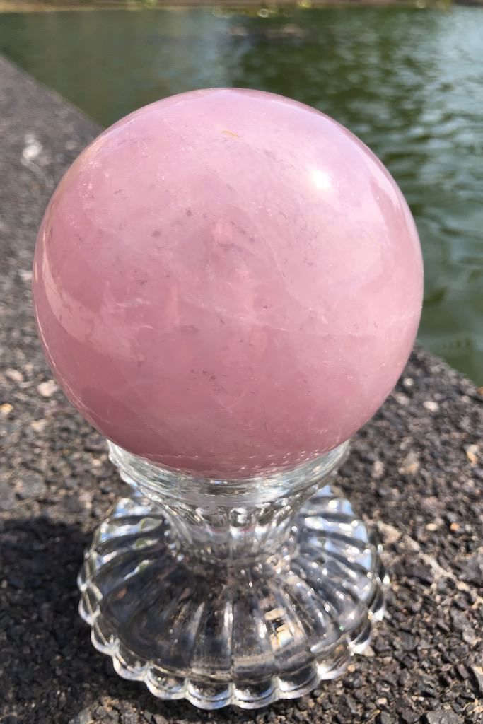 Natural Rose Quartz Crystal Sphere-ThisBlueBird - Modern Vintage