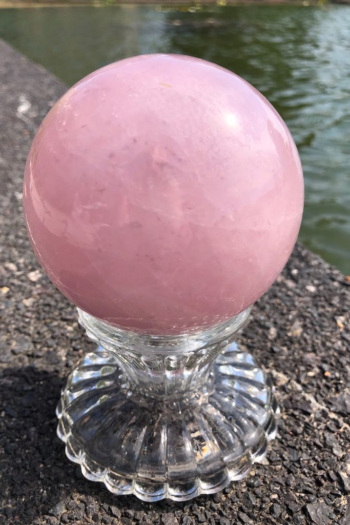 Natural Rose Quartz Crystal Sphere-ThisBlueBird - Modern Vintage