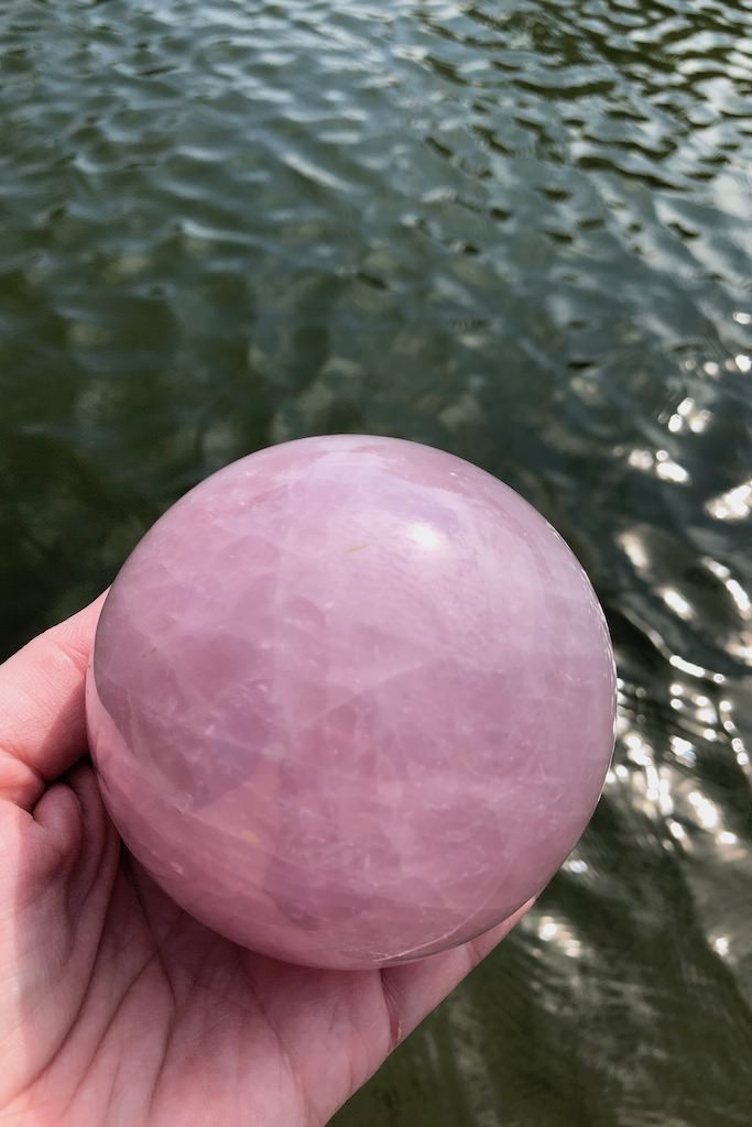Natural Rose Quartz Crystal Sphere-ThisBlueBird - Modern Vintage