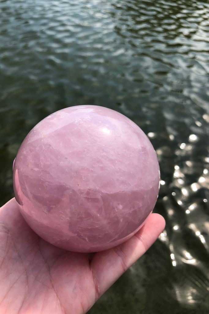 Natural Rose Quartz Crystal Sphere-ThisBlueBird - Modern Vintage