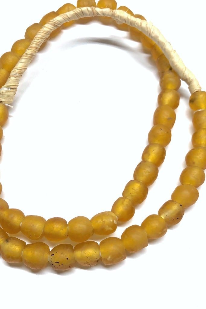 Recycled Glass Beads - Amber Yellow-ThisBlueBird - Modern Vintage
