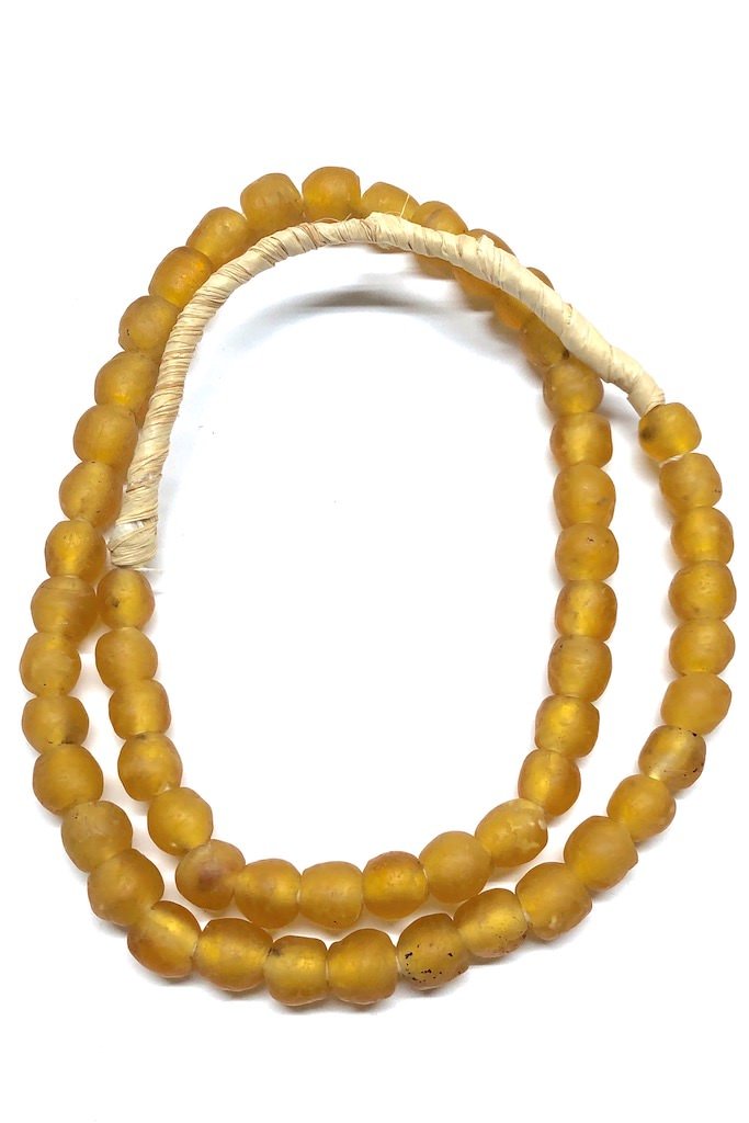 Recycled Glass Beads - Amber Yellow-ThisBlueBird - Modern Vintage