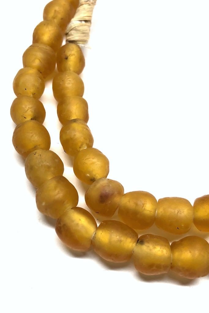 Recycled Glass Beads - Amber Yellow-ThisBlueBird - Modern Vintage