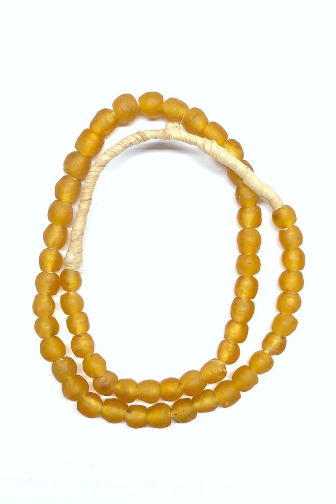 Recycled Glass Beads - Amber Yellow-ThisBlueBird - Modern Vintage