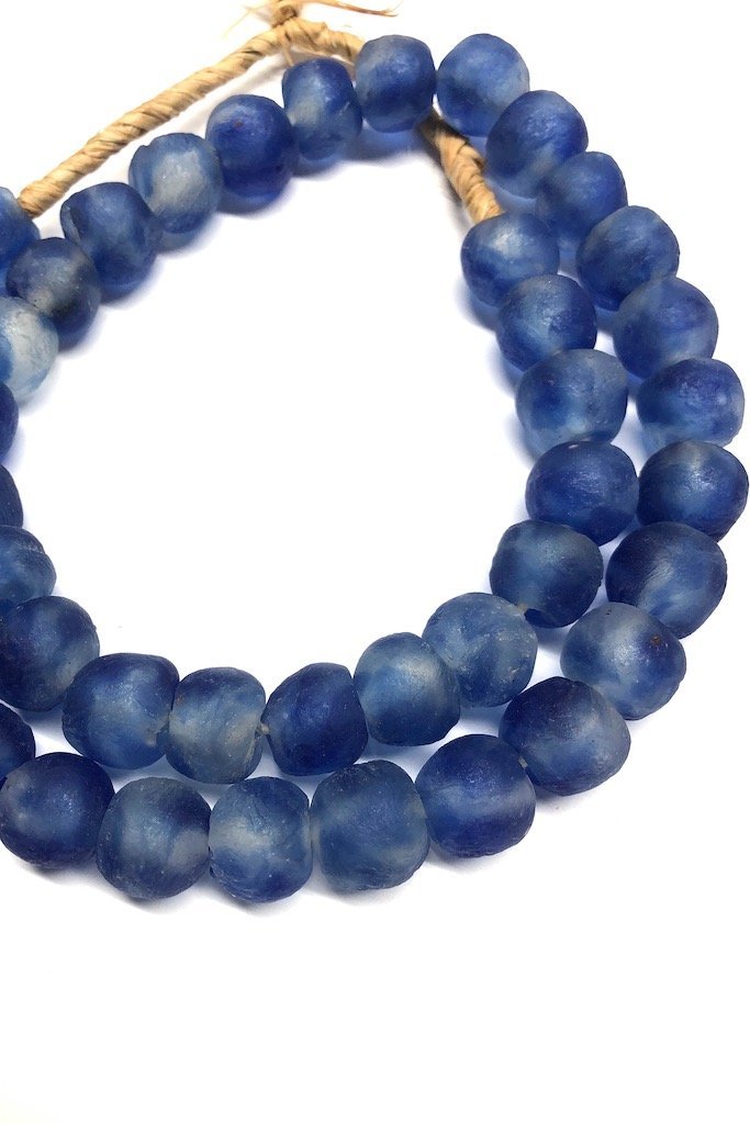 Recycled Glass Beads - Blue Speckled-ThisBlueBird - Modern Vintage