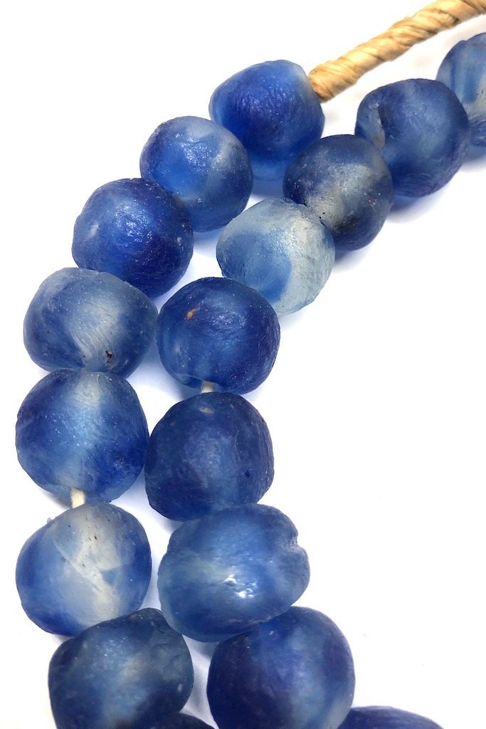 Recycled Glass Beads - Blue Speckled-ThisBlueBird - Modern Vintage