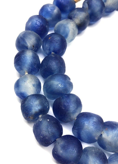 Recycled Glass Beads - Blue Speckled-ThisBlueBird - Modern Vintage