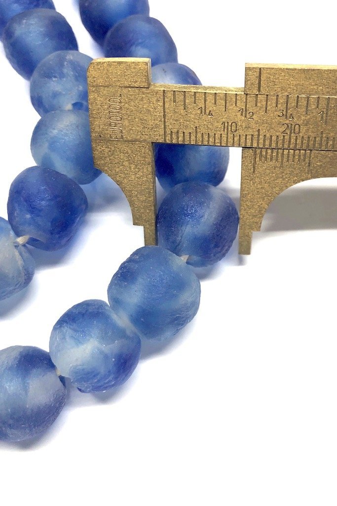 Recycled Glass Beads - Blue Speckled-ThisBlueBird - Modern Vintage