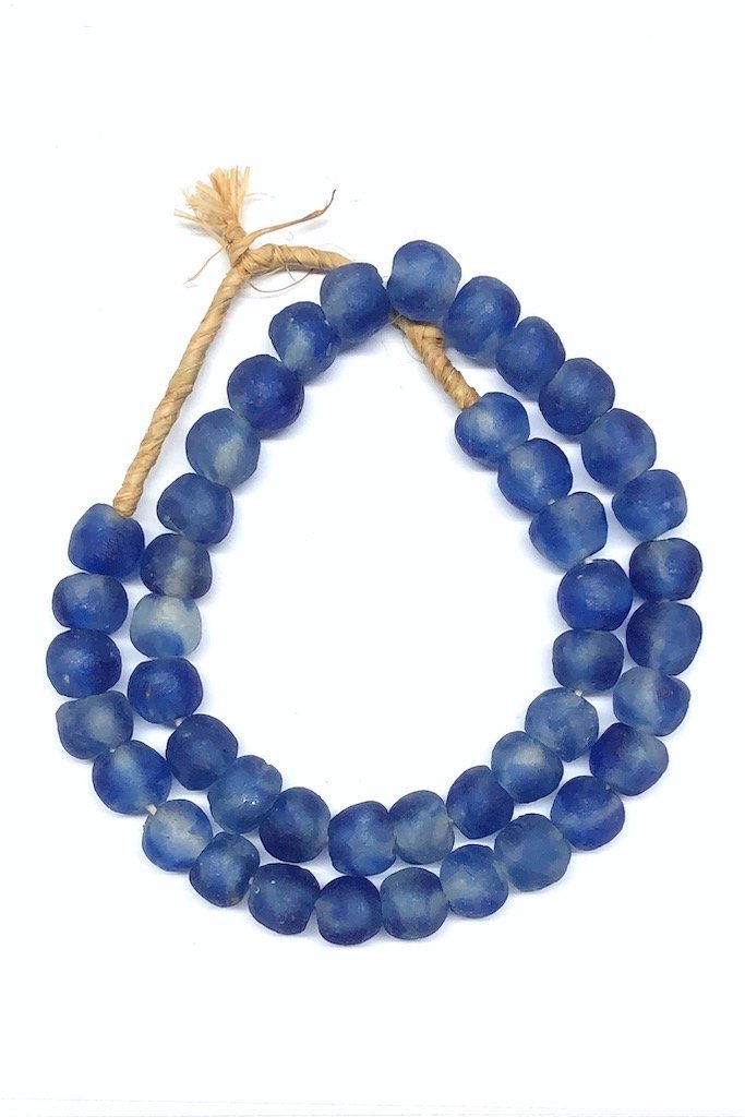 Recycled Glass Beads - Blue Speckled-ThisBlueBird - Modern Vintage