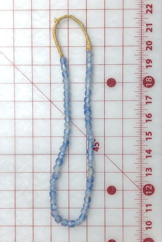 Recycled Glass Beads - Blue and White Frosted-ThisBlueBird - Modern Vintage