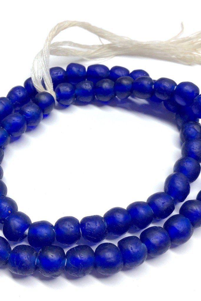 Recycled Glass Beads - Cobalt Blue-ThisBlueBird - Modern Vintage