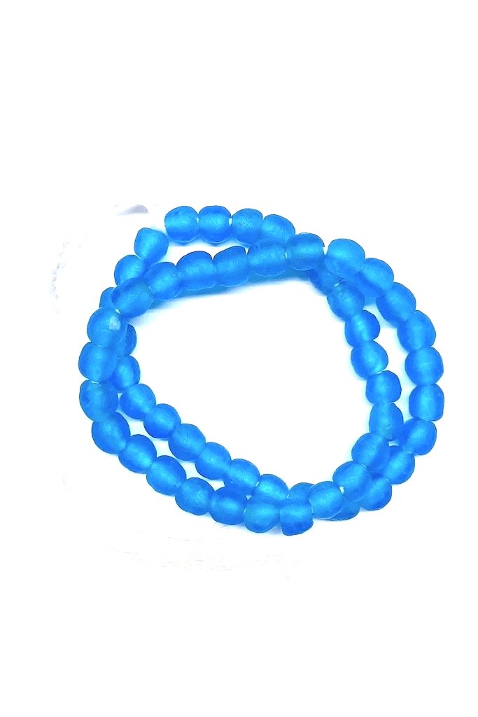Recycled Glass Beads - Dark Aqua Blue-ThisBlueBird