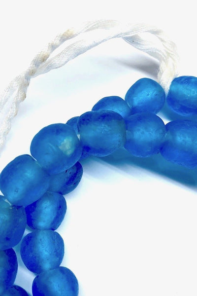 Recycled Glass Beads - Dark Aqua Blue-ThisBlueBird - Modern Vintage
