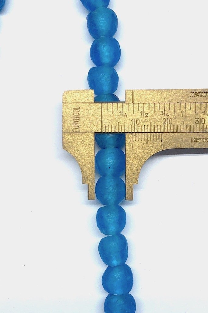 Recycled Glass Beads - Dark Aqua Blue-ThisBlueBird - Modern Vintage