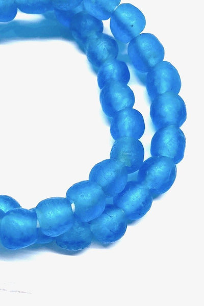 Recycled Glass Beads - Dark Aqua Blue-ThisBlueBird - Modern Vintage
