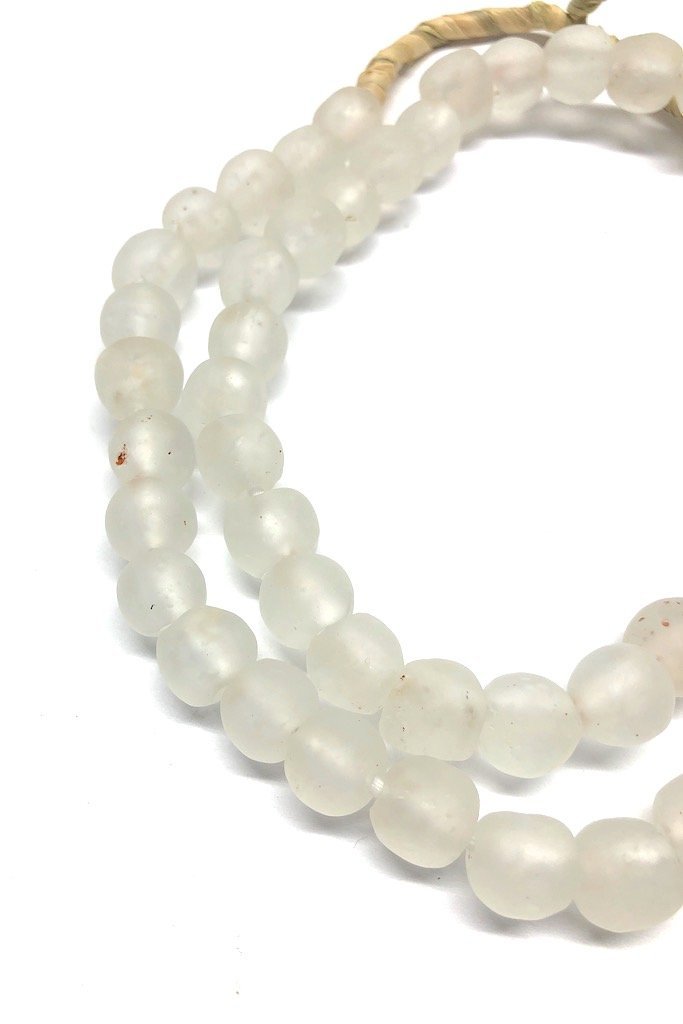 Recycled Glass Beads - Frosted White-ThisBlueBird - Modern Vintage