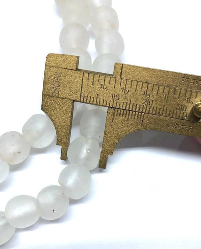 Recycled Glass Beads - Frosted White-ThisBlueBird - Modern Vintage