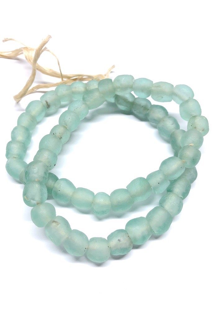 Recycled Glass Beads - Light Aqua Blue-ThisBlueBird - Modern Vintage