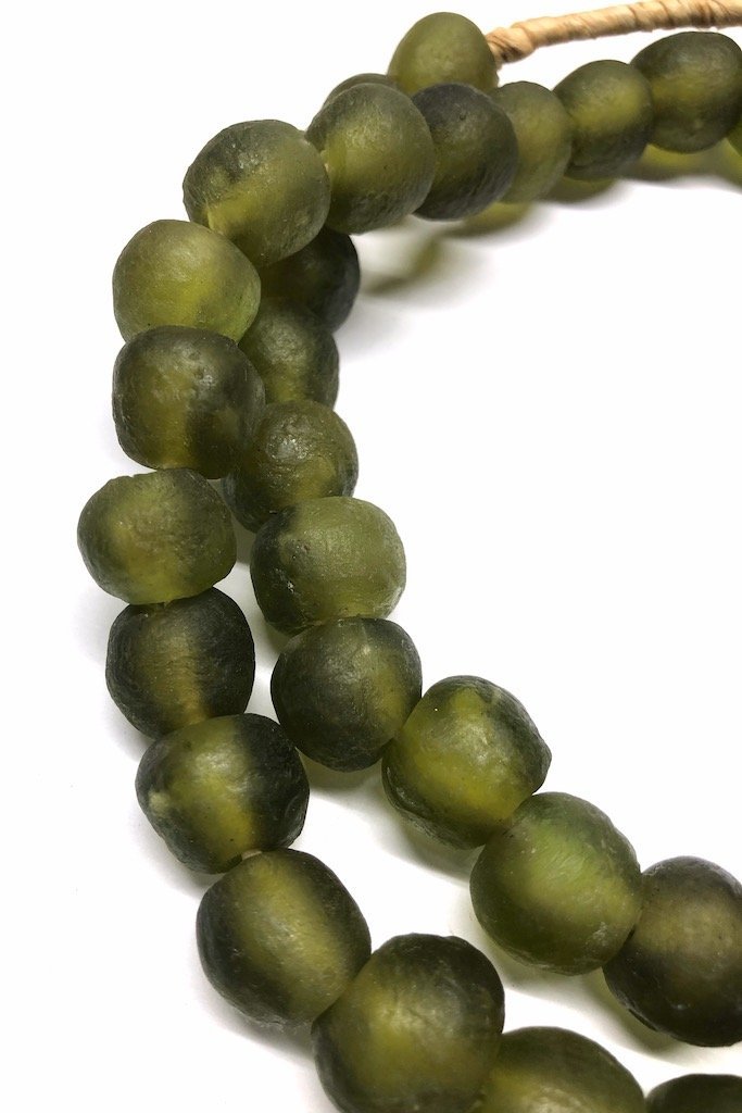 Recycled Glass Beads - Olive Green-ThisBlueBird - Modern Vintage