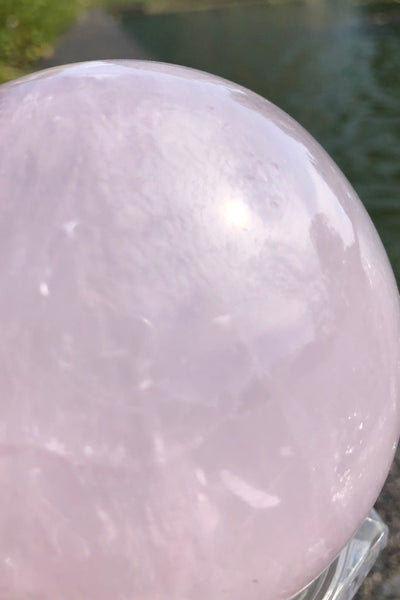 Madagascar Rose Quartz Crystal Ball-ThisBlueBird - Modern Vintage