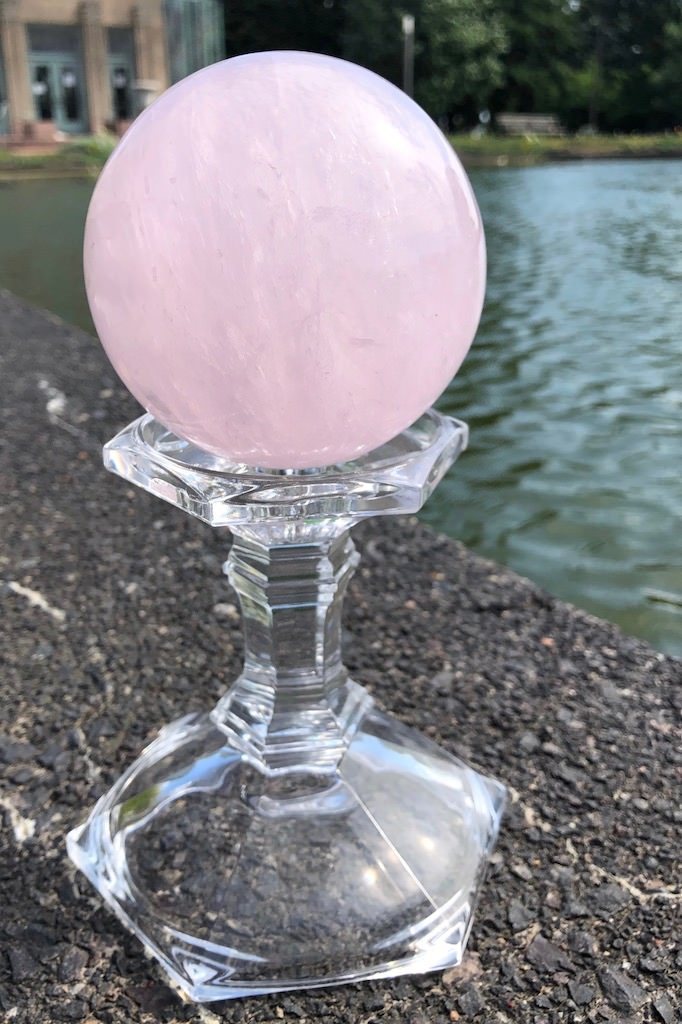 Madagascar Rose Quartz Crystal Ball-ThisBlueBird - Modern Vintage
